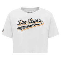 Vegas Golden Knights Pro Standard Women's Boxy Script Tail Cropped T-Shirt