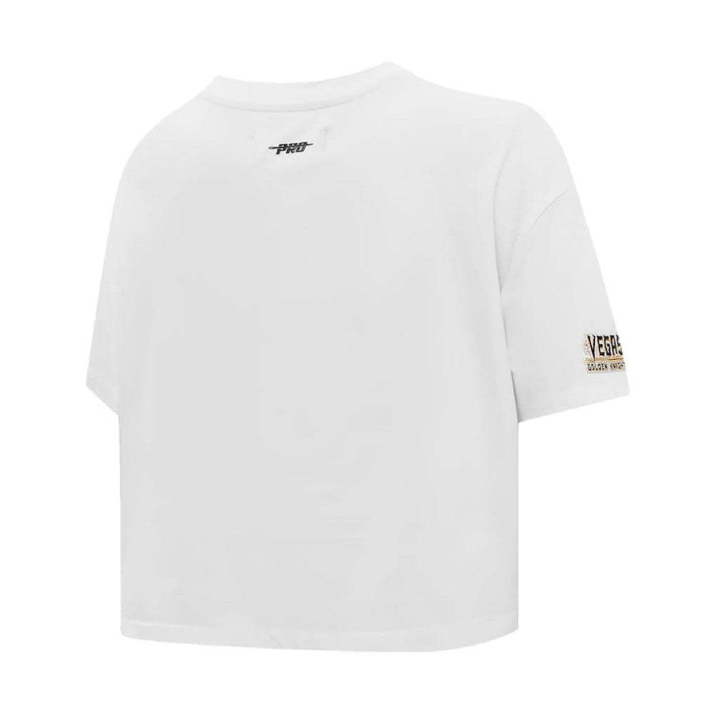 Vegas Golden Knights Pro Standard Women's Boxy Script Tail Cropped T-Shirt