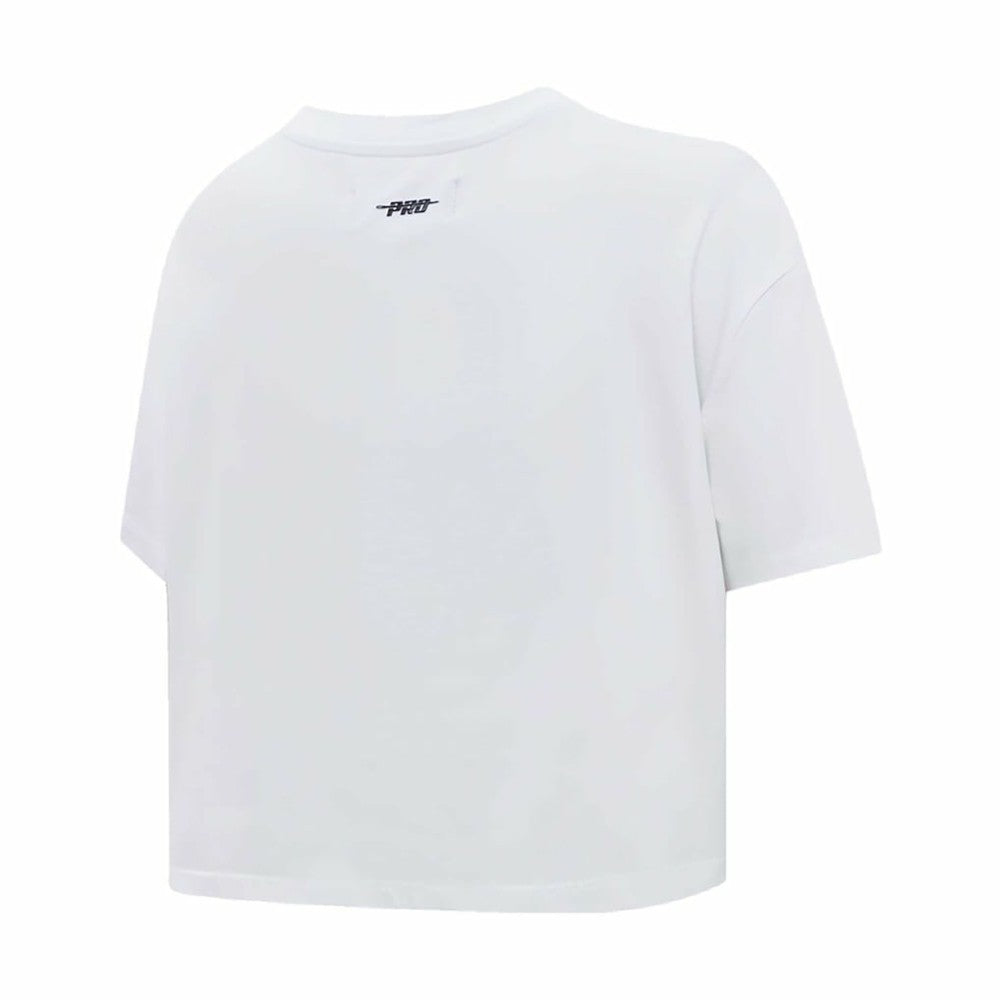 Pittsburgh Penguins Pro Standard Women's Boxy Script Tail Cropped T-Shirt