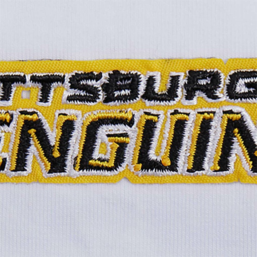 Pittsburgh Penguins Pro Standard Women's Boxy Script Tail Cropped T-Shirt