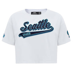 Seattle Kraken Pro Standard Women's Boxy Script Tail Cropped T-Shirt
