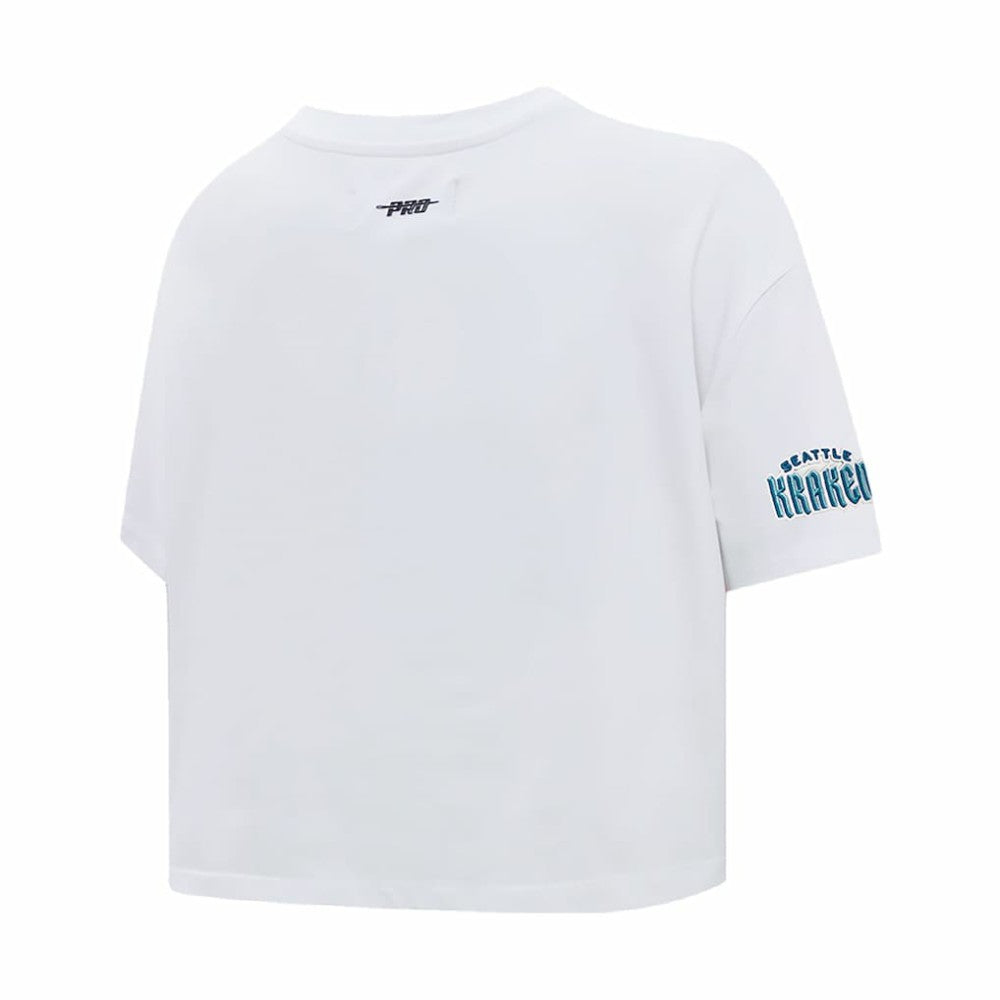 Seattle Kraken Pro Standard Women's Boxy Script Tail Cropped T-Shirt
