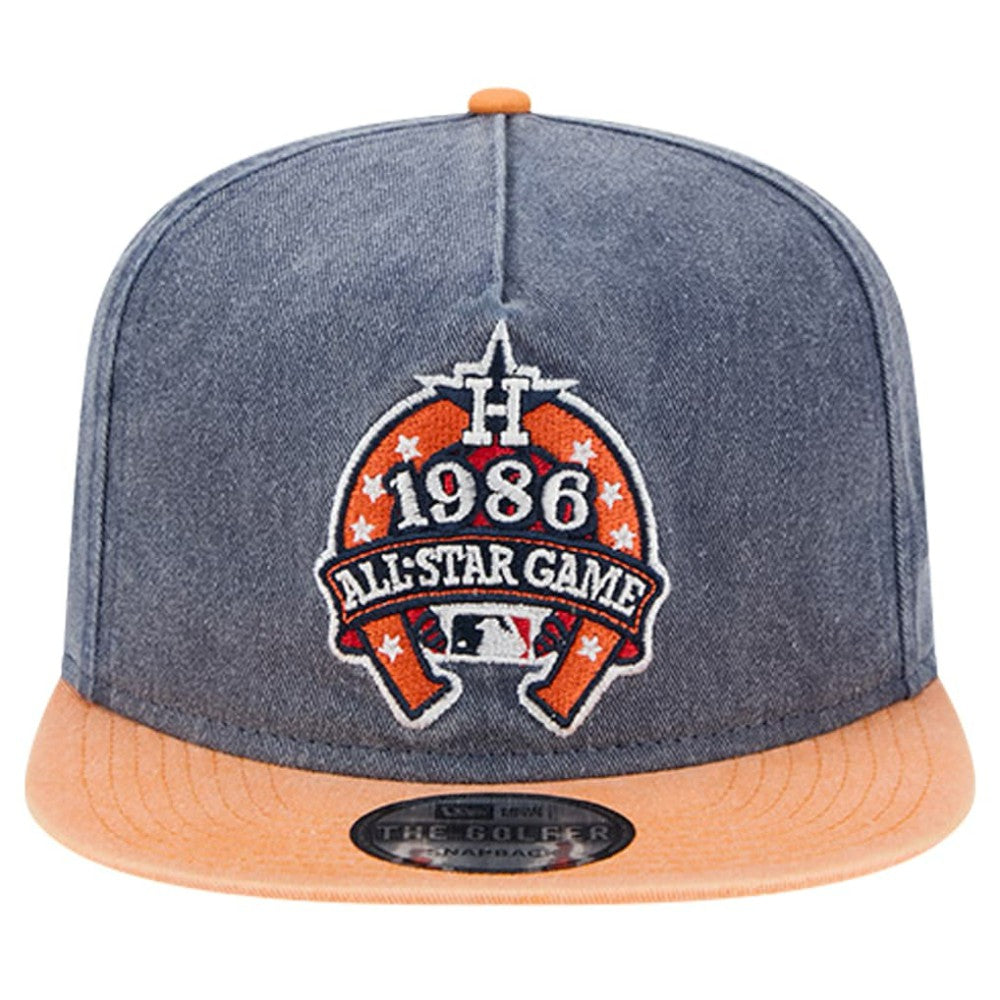Houston Astros 1986 MLB All-Star Game Pigment Dye Golfer  Snapback Hat - Navy/Orange | New Era