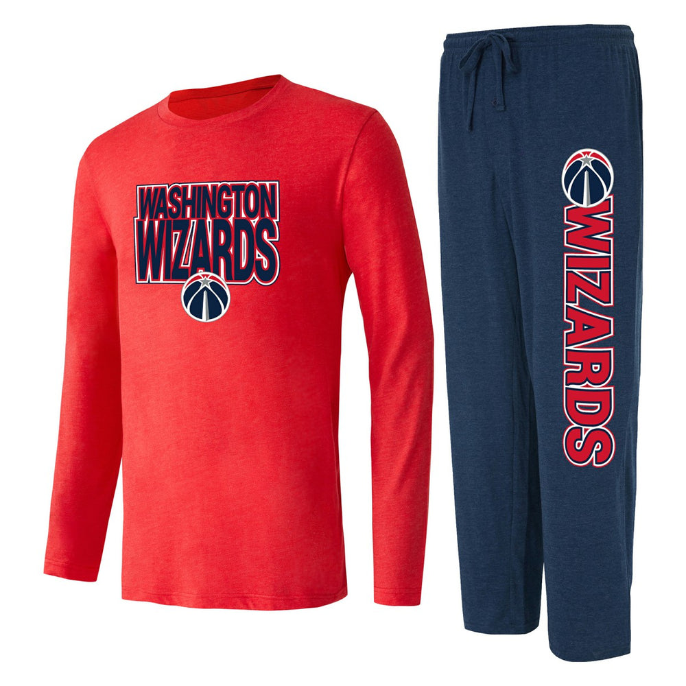 Washington Wizards Concepts Sport Meter Long Sleeve Top & Pants Sleep Set - Navy/Red outlet
