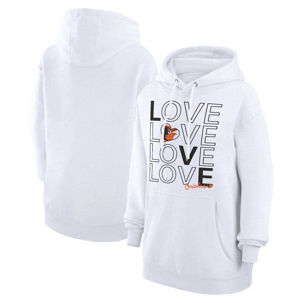Baltimore Orioles G-III 4Her by Carl Banks Women's Love Graphic Fleece Hoodie - White
