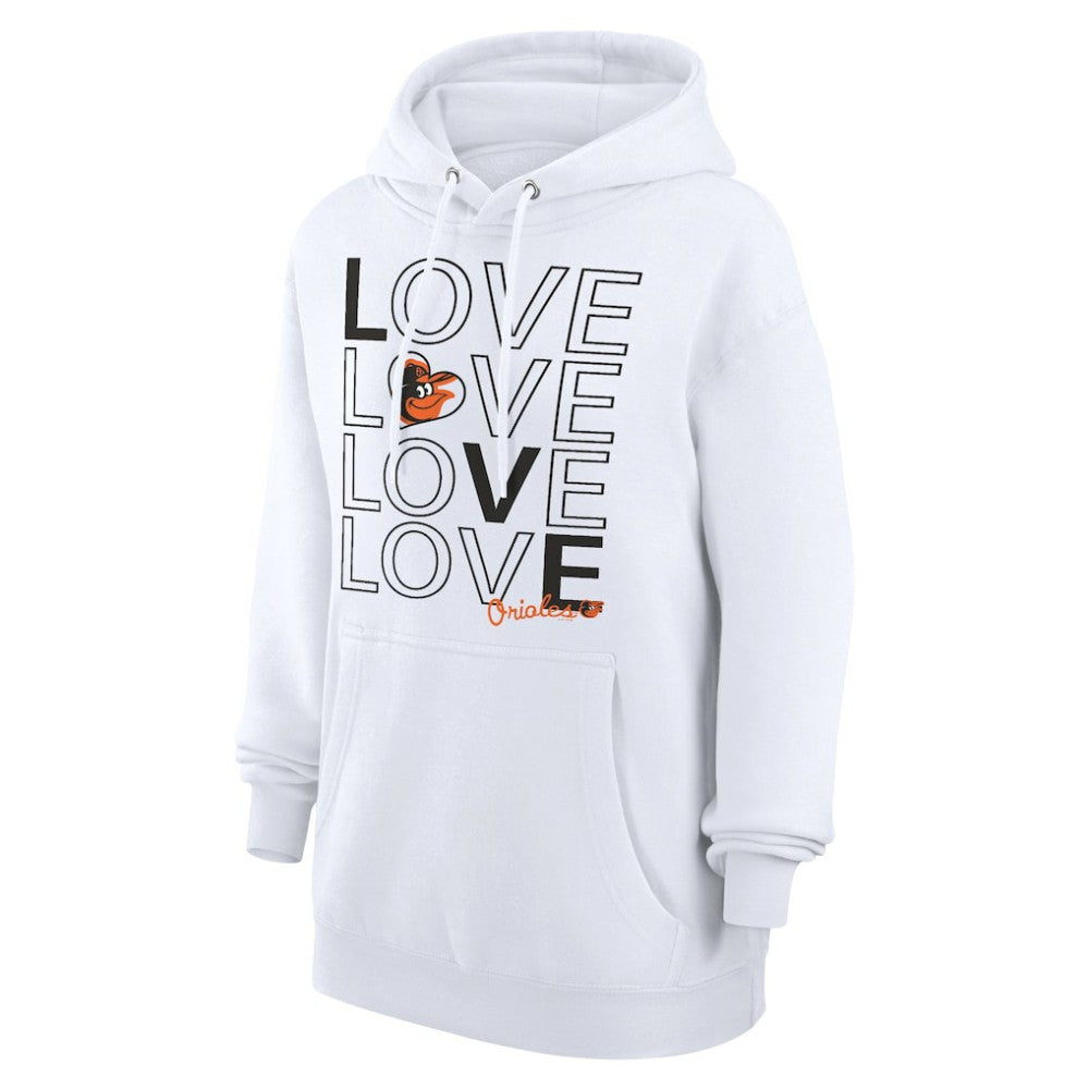 Baltimore Orioles G-III 4Her by Carl Banks Women's Love Graphic Fleece Hoodie - White