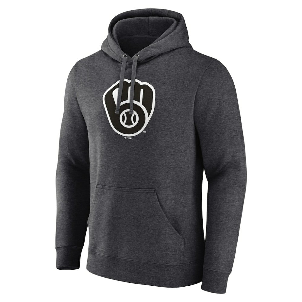 Milwaukee Brewers Personalized Monochrome Name & Number Pullover Hoodie - Charcoal