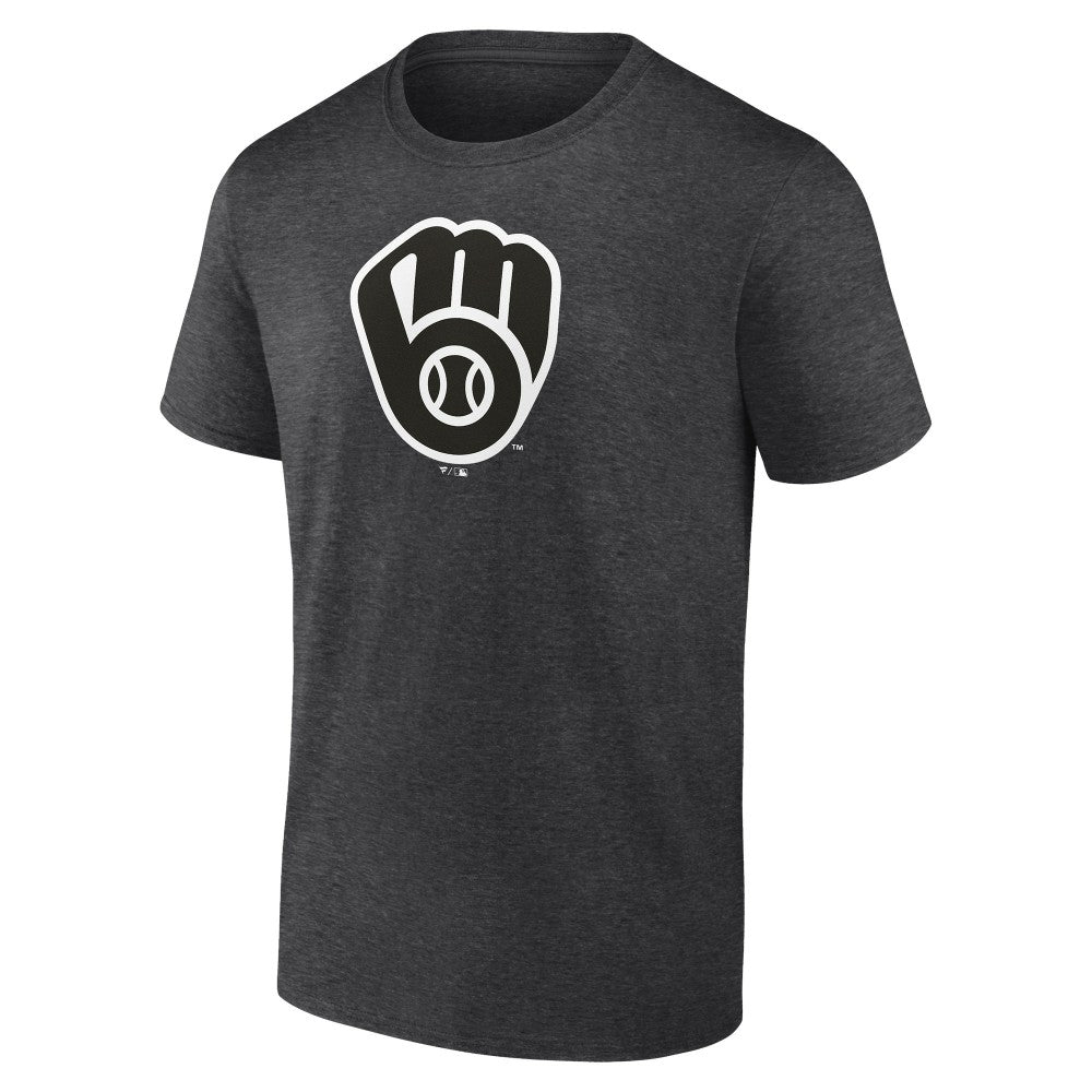 Milwaukee Brewers Personalized Monochrome Name & Number T-Shirt - Charcoal