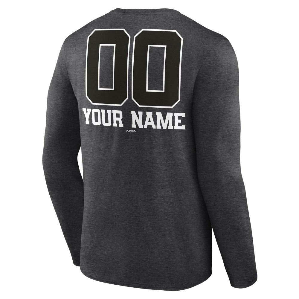 Minnesota Twins Personalized Monochrome Name & Number Long Sleeve T-Shirt - Charcoal