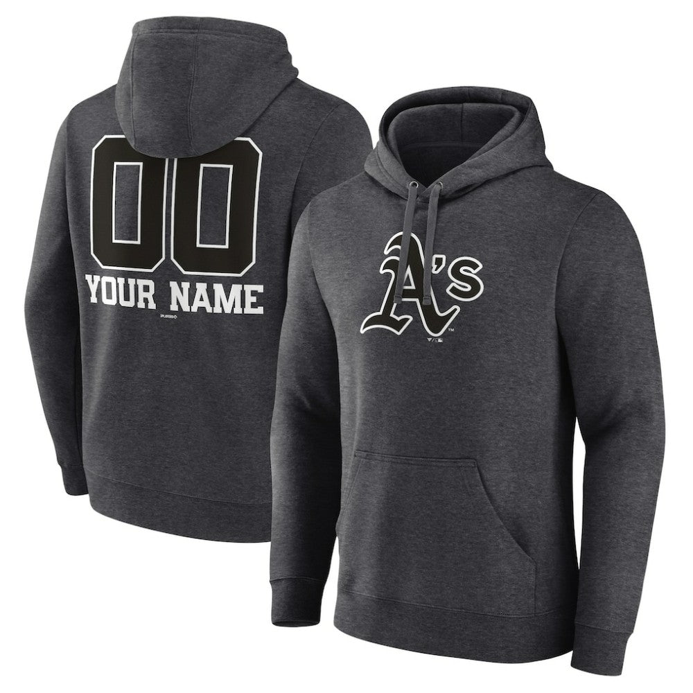 Athletics Personalized Monochrome Name & Number Pullover Hoodie - Charcoal