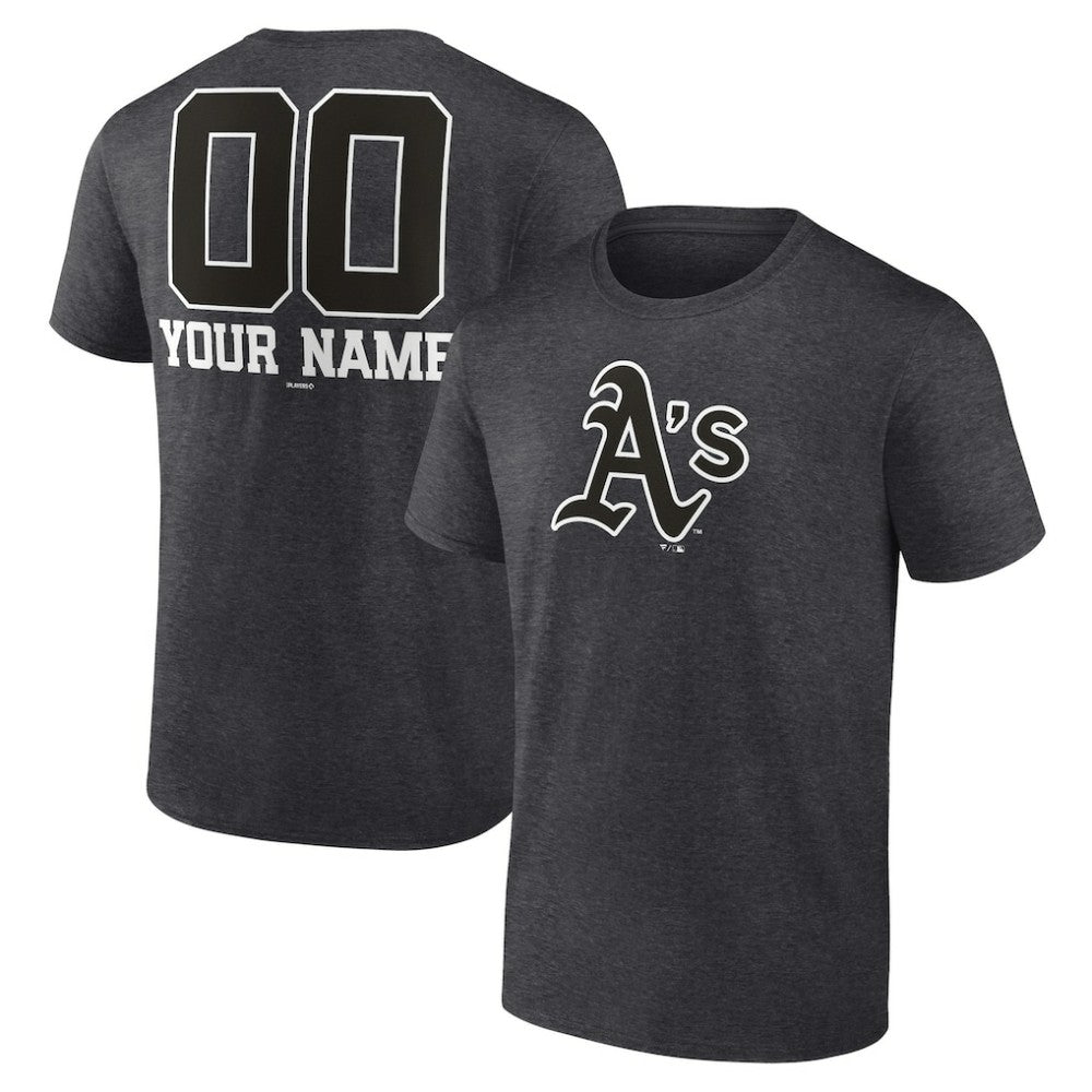Athletics Personalized Monochrome Name & Number T-Shirt - Charcoal