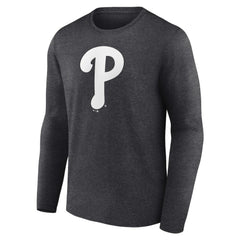 Philadelphia Phillies Personalized Monochrome Name & Number Long Sleeve T-Shirt - Charcoal