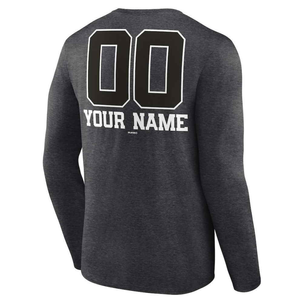 San Francisco Giants Personalized Monochrome Name & Number Long Sleeve T-Shirt - Charcoal