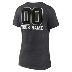 San Francisco Giants Women's Personalized Monochrome Name & Number V-Neck T-Shirt - Charcoal