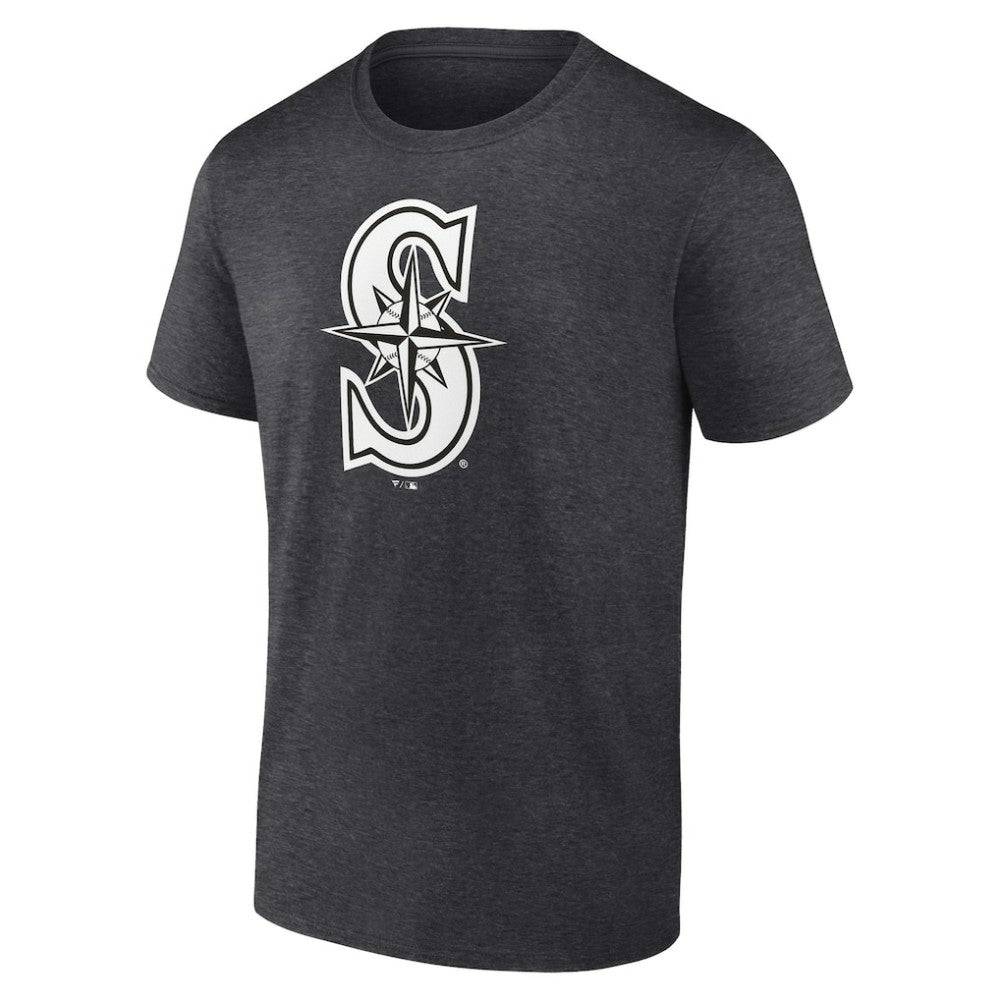 Seattle Mariners Personalized Monochrome Name & Number T-Shirt - Charcoal