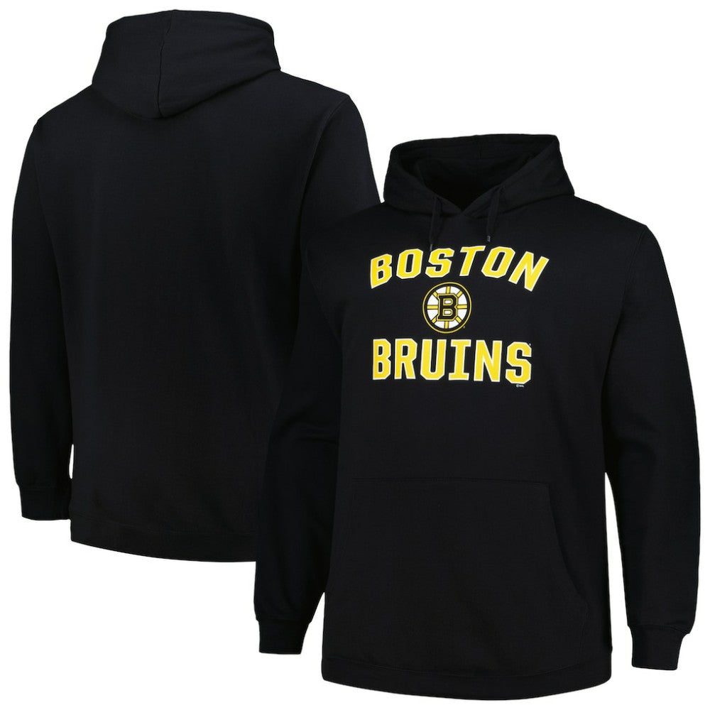 Boston Bruins Profile Big & Tall Arch Over Logo Pullover Hoodie