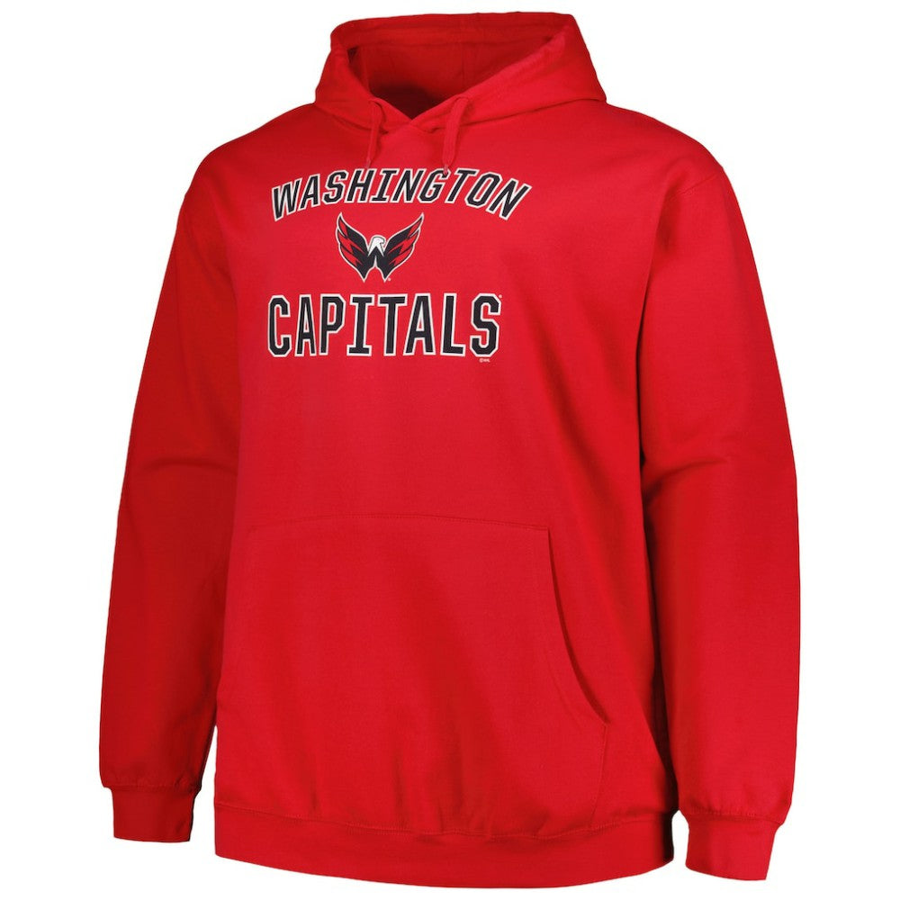 Washington Capitals Profile Big & Tall Arch Over Logo Pullover Hoodie