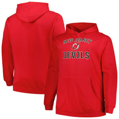 New Jersey Devils Profile Big & Tall Arch Over Logo Pullover Hoodie