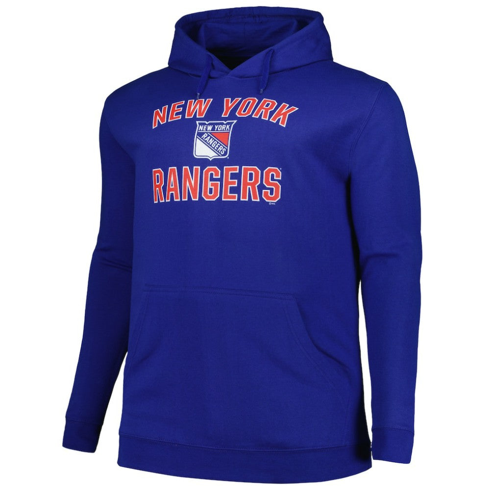 New York Rangers Profile Big & Tall Arch Over Logo Pullover Hoodie