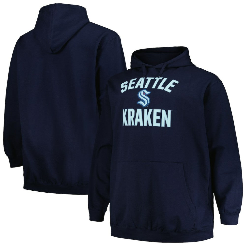 Seattle Kraken Profile Big & Tall Arch Over Logo Pullover Hoodie