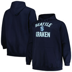 Seattle Kraken Profile Big & Tall Arch Over Logo Pullover Hoodie