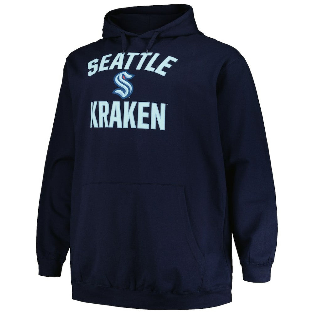 Seattle Kraken Profile Big & Tall Arch Over Logo Pullover Hoodie