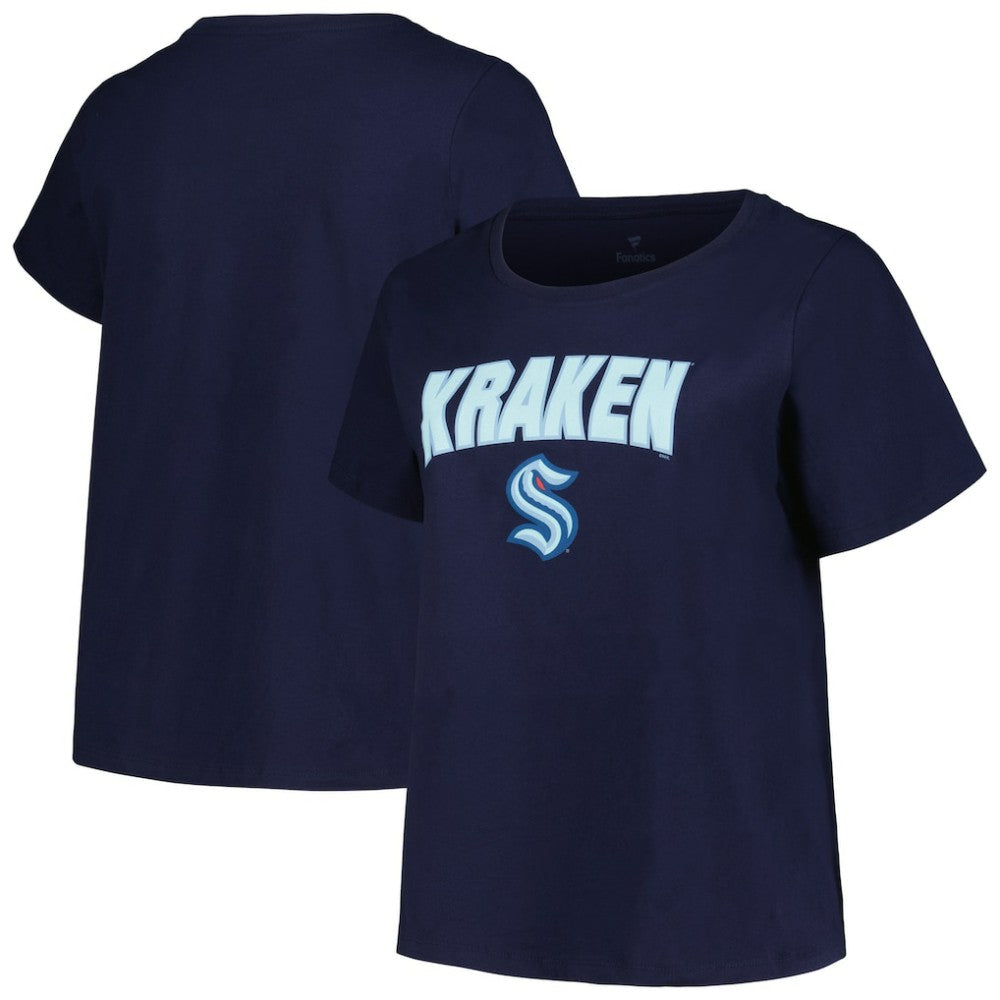 Seattle Kraken Profile Women's Plus Size Arch Over Logo T-Shirt