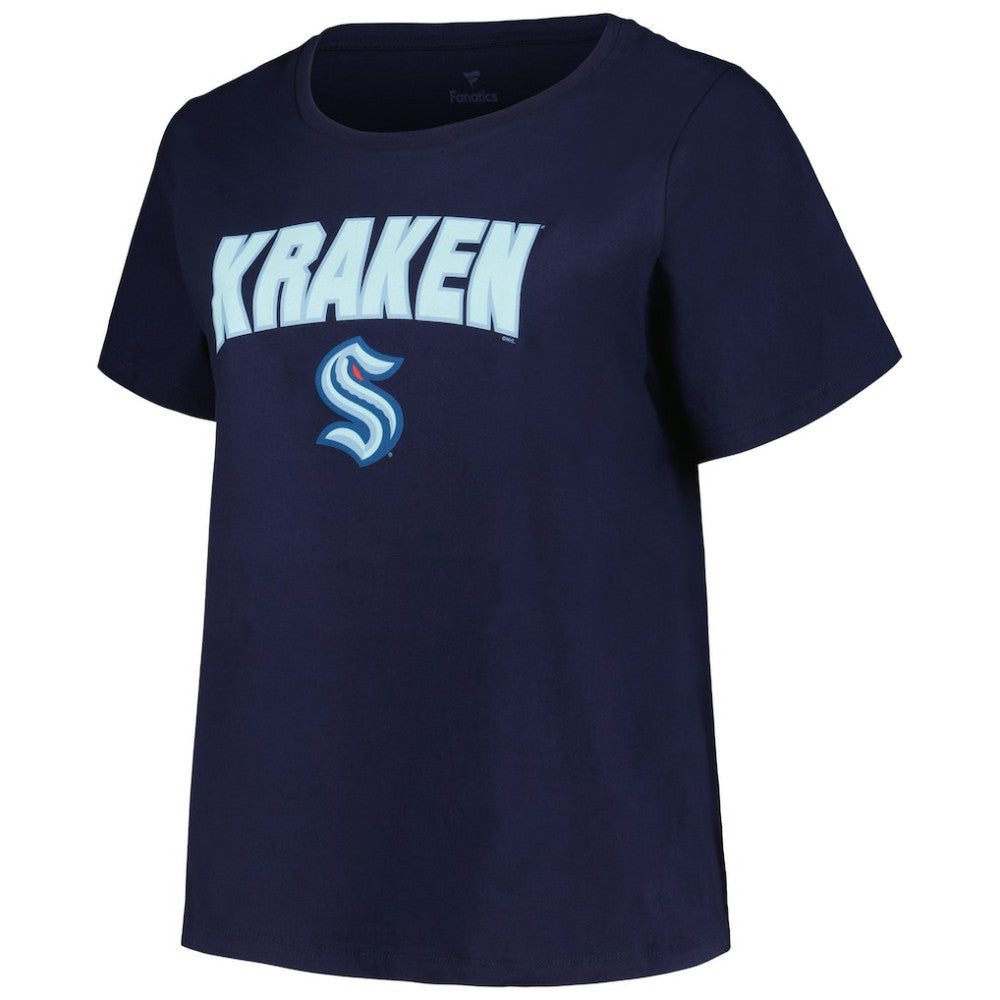 Seattle Kraken Profile Women's Plus Size Arch Over Logo T-Shirt