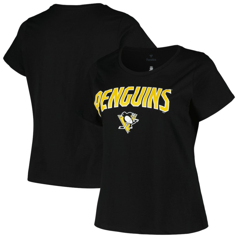 Pittsburgh Penguins Profile Women's Plus Size Arch Over Logo T-Shirt