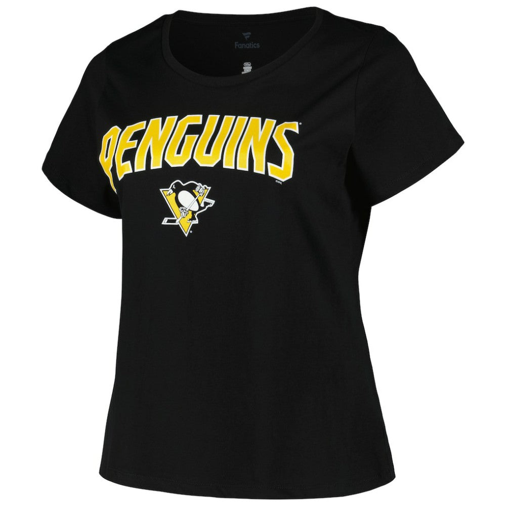 Pittsburgh Penguins Profile Women's Plus Size Arch Over Logo T-Shirt