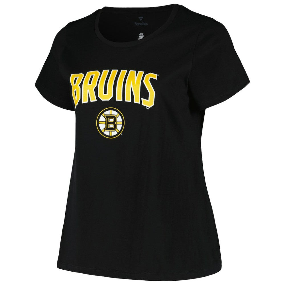 Boston Bruins Profile Women's Plus Size Arch Over Logo T-Shirt