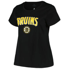 Boston Bruins Profile Women's Plus Size Arch Over Logo T-Shirt