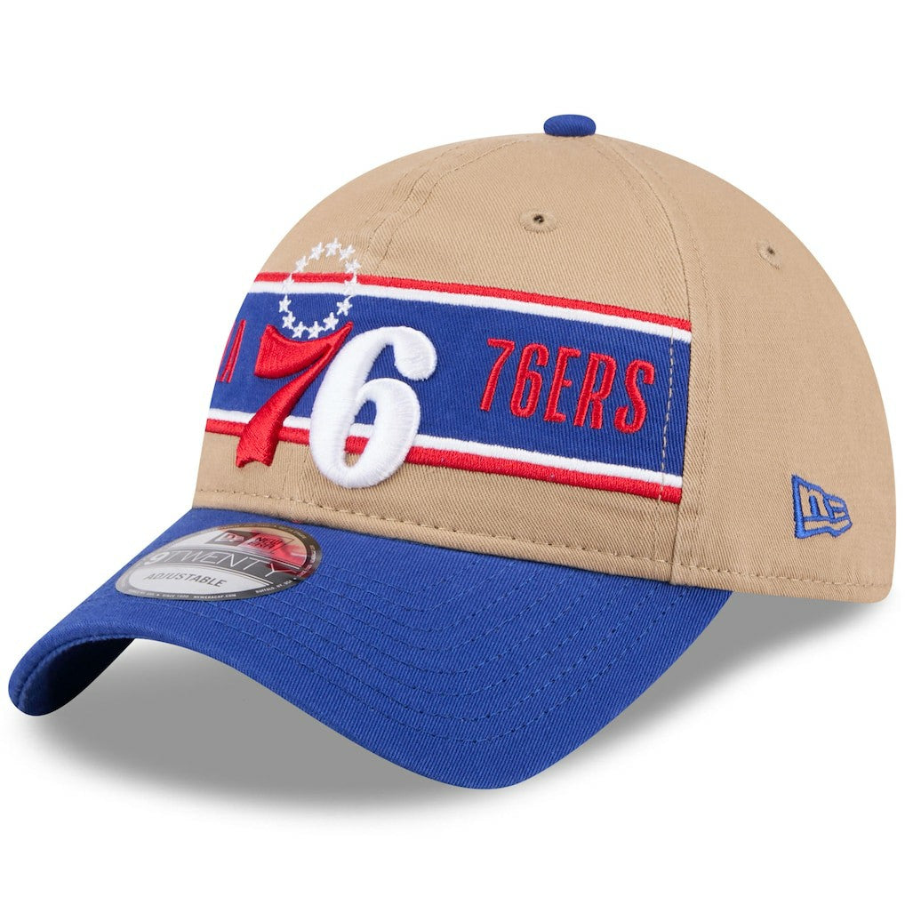 Philadelphia 76ers 2024 NBA Draft 9TWENTY Adjustable Hat - Tan/Royal | New Era cheap