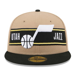 Utah Jazz 2024 NBA Draft 59FIFTY Fitted Hat - Tan/Black | New Era discount