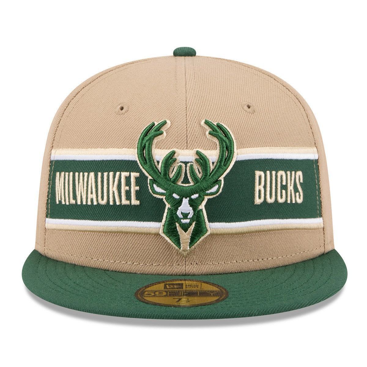 Milwaukee Bucks 2024 NBA Draft 59FIFTY Fitted Hat - Tan/Hunter Green | New Era on sale