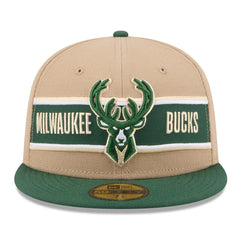 Milwaukee Bucks 2024 NBA Draft 59FIFTY Fitted Hat - Tan/Hunter Green | New Era on sale