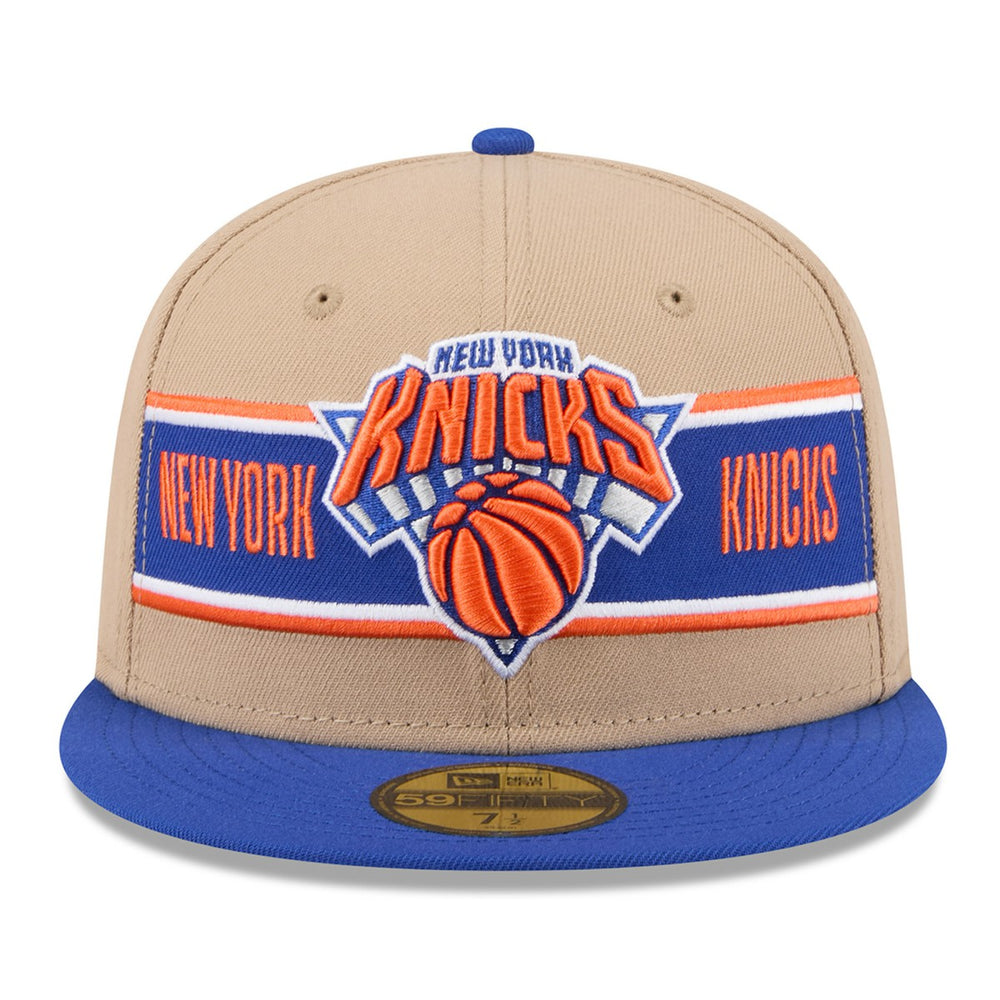 New York Knicks 2024 NBA Draft 59FIFTY Fitted Hat - Tan/Blue | New Era discount