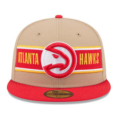 Atlanta Hawks 2024 NBA Draft 59FIFTY Fitted Hat - Tan/Red | New Era cheap