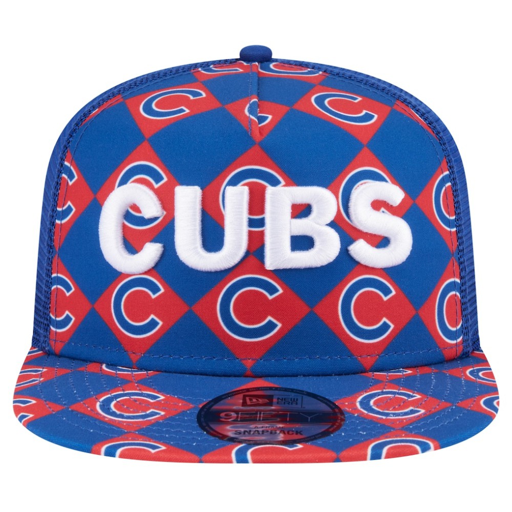 Chicago Cubs Seeing Diamonds A-Frame Trucker 9FIFTY Snapback Hat - Royal | New Era