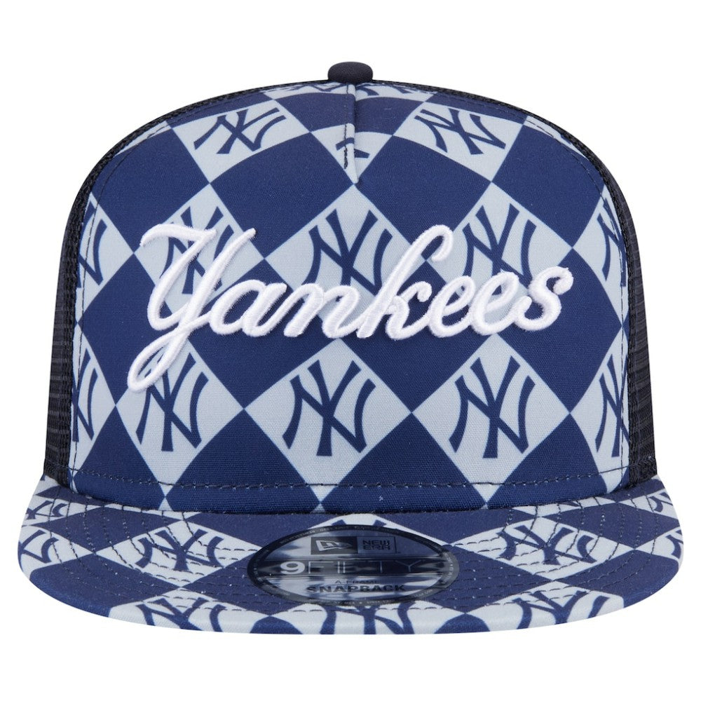 New York Yankees Seeing Diamonds A-Frame Trucker 9FIFTY Snapback Hat - Navy | New Era