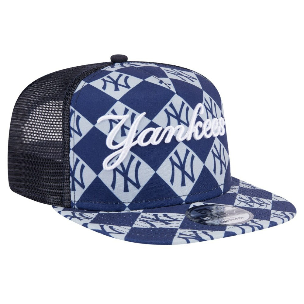 New York Yankees Seeing Diamonds A-Frame Trucker 9FIFTY Snapback Hat - Navy | New Era