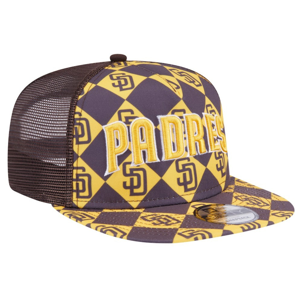 San Diego Padres Seeing Diamonds A-Frame Trucker 9FIFTY Snapback Hat - Brown | New Era