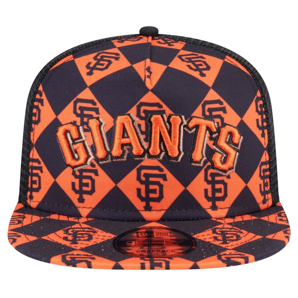 San Francisco Giants Seeing Diamonds A-Frame Trucker 9FIFTY Snapback Hat - Black | New Era