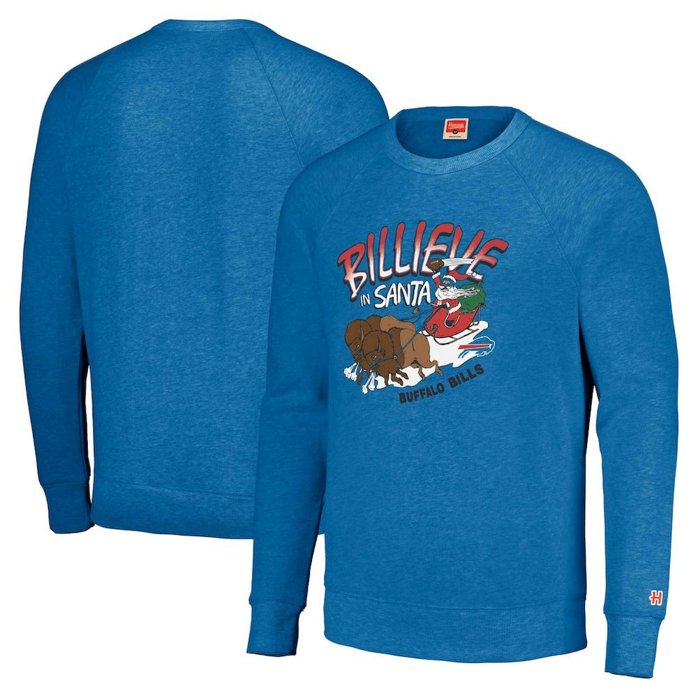NFL Buffalo Bills Homage Unisex Holiday Raglan Tri-Blend Pullover Sweatshirt