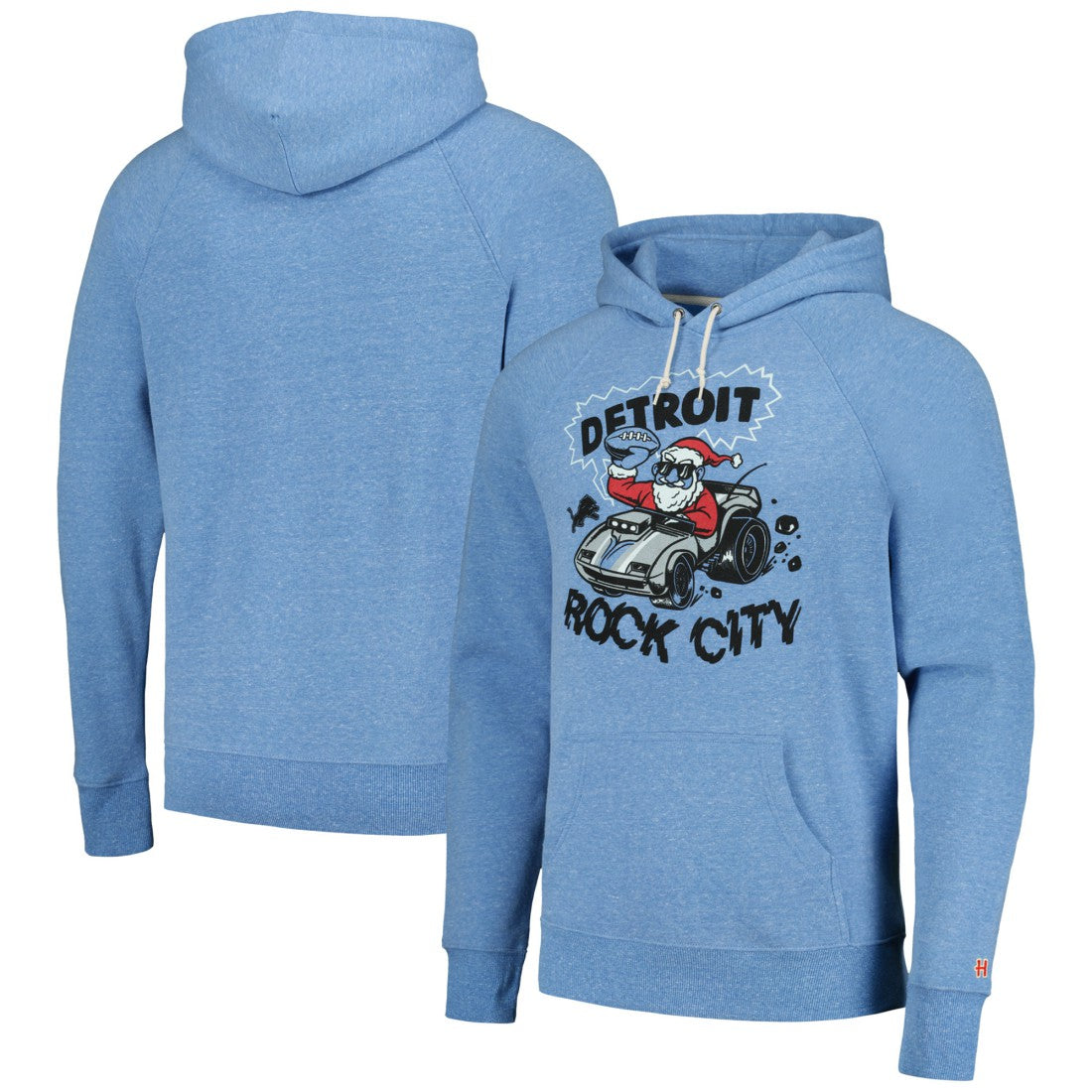 NFL Detroit Lions Homage Unisex Holiday Raglan Tri-Blend Pullover Hoodie