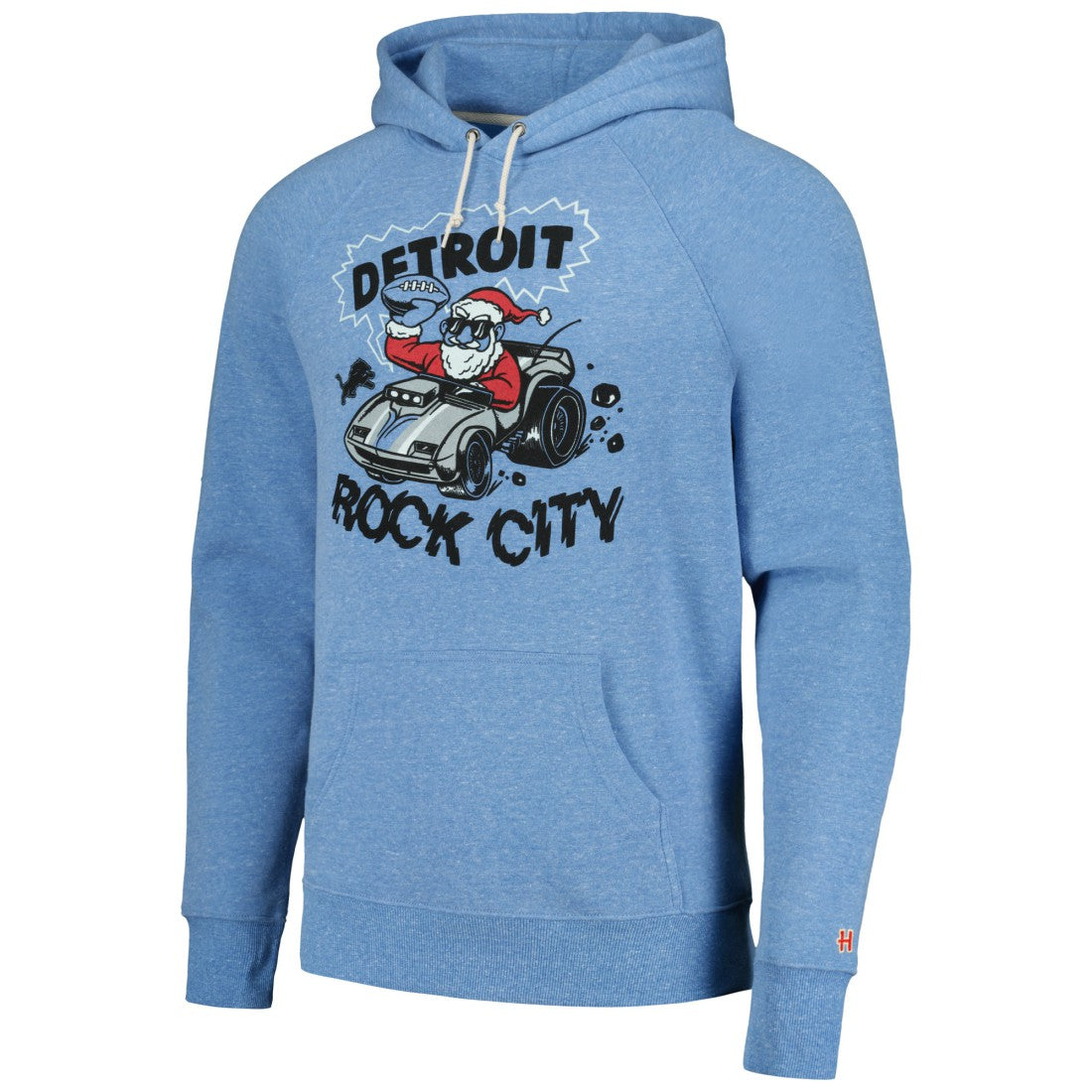 NFL Detroit Lions Homage Unisex Holiday Raglan Tri-Blend Pullover Hoodie