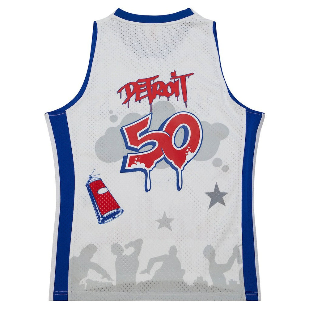 Detroit Pistons x Tats Cru Hardwood Classics Fashion Jersey sale - White | Mitchell & Ness online