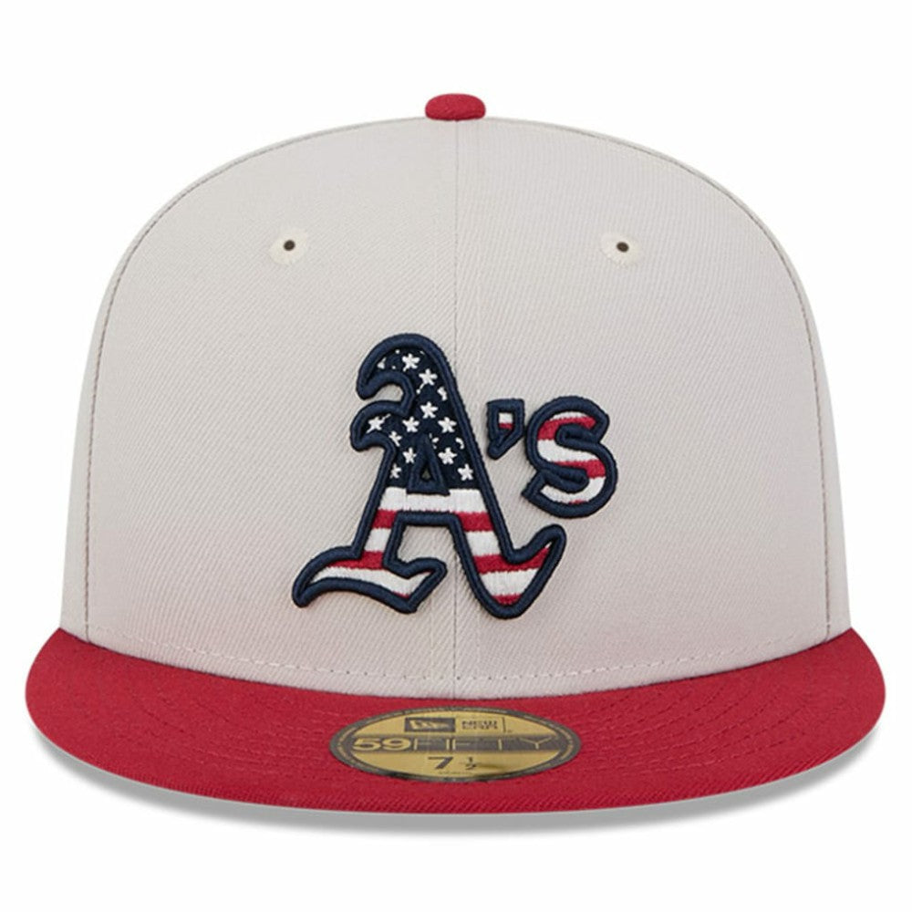 Athletics 2024 Fourth of July 59FIFTY Fitted Hat - Khaki/Red | New Era