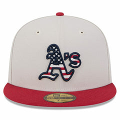 Athletics 2024 Fourth of July 59FIFTY Fitted Hat - Khaki/Red | New Era