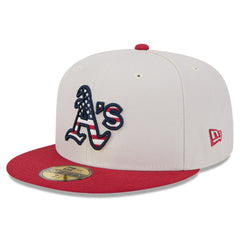 Athletics 2024 Fourth of July 59FIFTY Fitted Hat - Khaki/Red | New Era